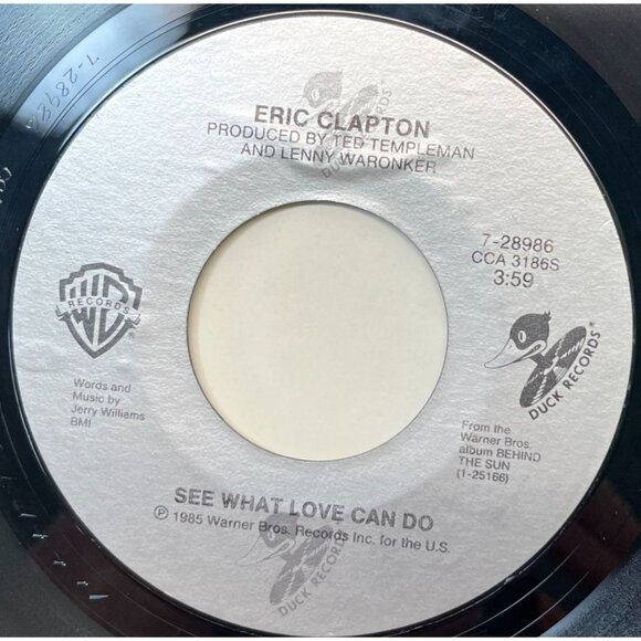 Eric Clapton See What Love Can Do / Shes Waiting 45 Classic Rock 80s Vinyl - Picture 1 of 6